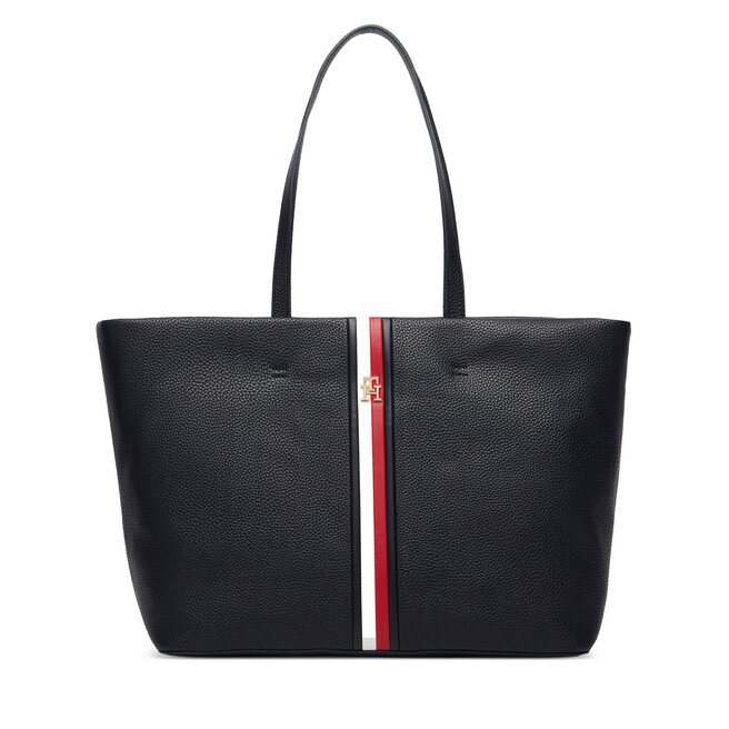 Torebka Tommy Hilfiger Th Corp Ess Tote AW0AW19334 Granatowy -