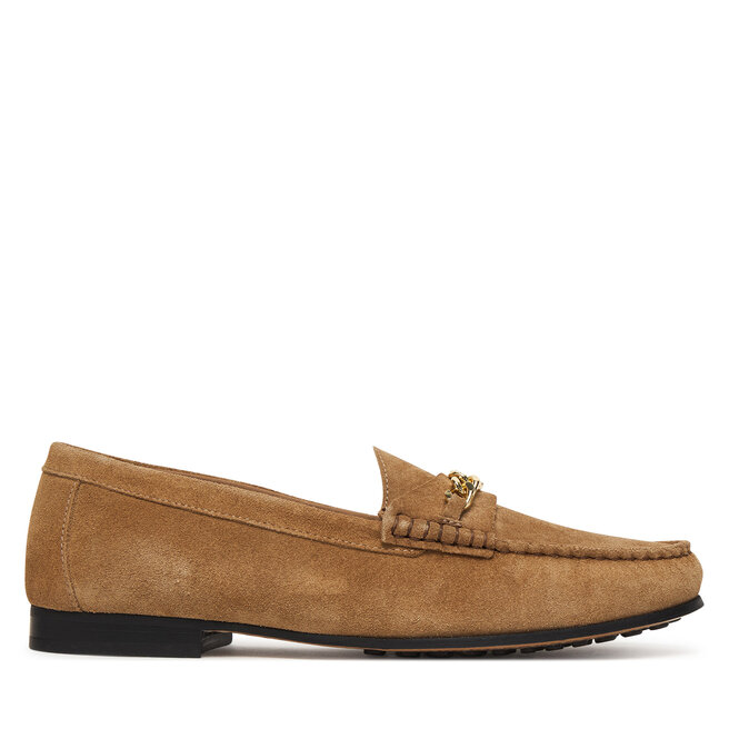 Mokasyny Tommy Hilfiger Th Chain Suede Loafer FW0FW09327 Brązowy -