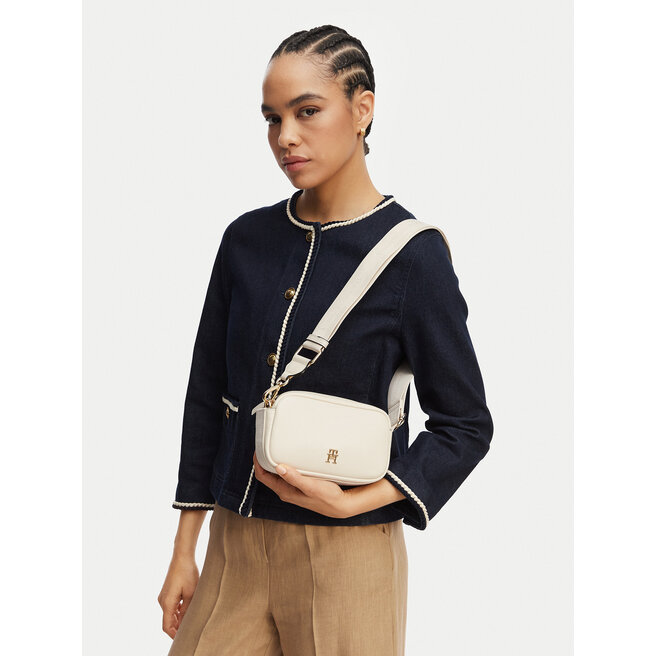 Torebka Tommy Hilfiger Th Logotape Camera Bag AW0AW18741 Biały -