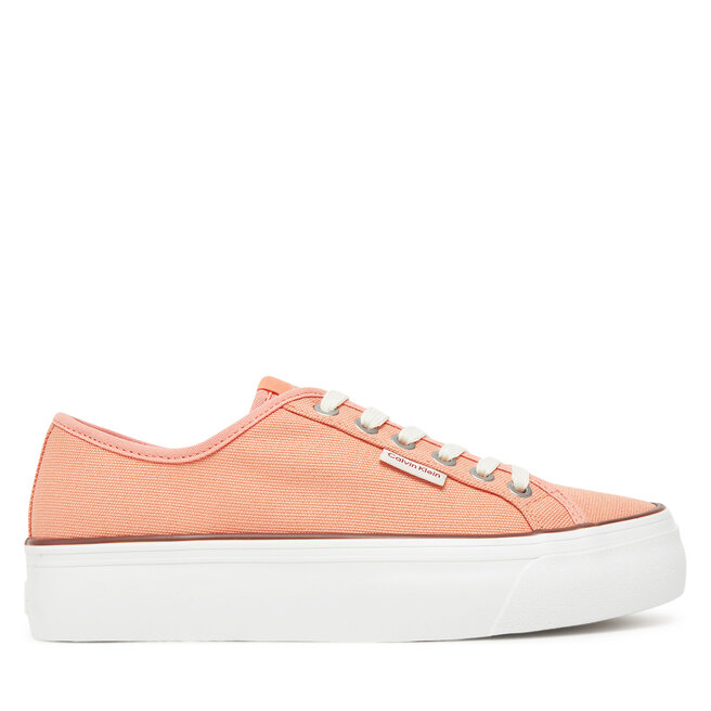 Tenisówki Calvin Klein Jeans Vulc Flatform Ctn Logo Tag YW0YW01838 Pomarańczowy - kobiece