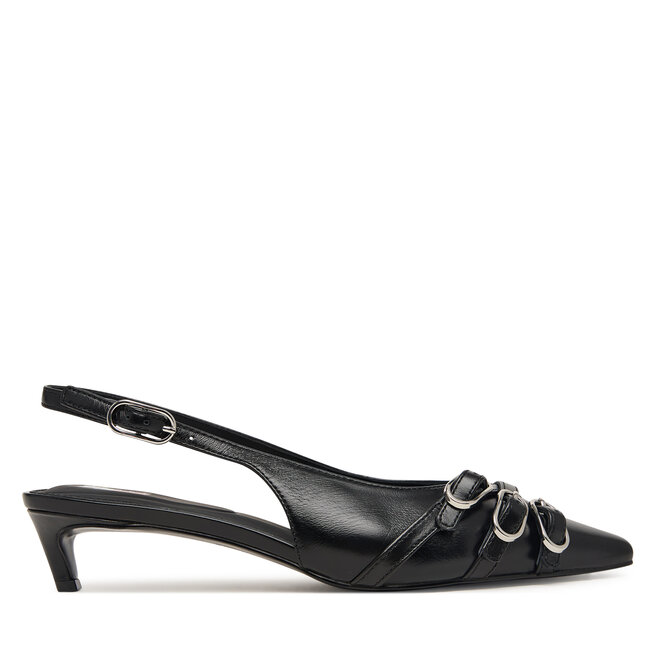 Czółenka Tommy Jeans Tjw Sling Back Kitten Heels EN0EN03171 Czarny - kobiece