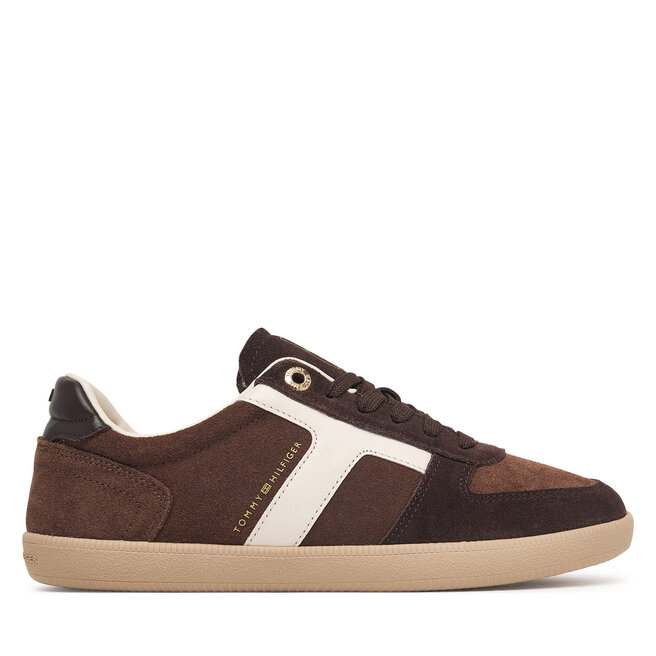 Sneakersy Tommy Hilfiger Th Tribeca Sneaker Suede FW0FW09596 Brązowy - kobiece