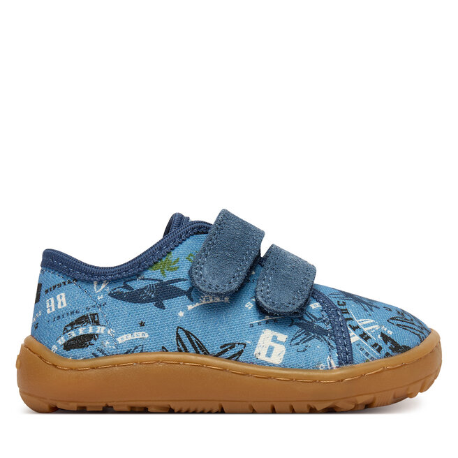 Kapcie Froddo Barefoot Canvas G1700440-6 M Niebieski - chłopięce