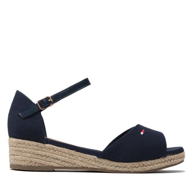 Espadryle Tommy Hilfiger Rope Wedge Sandal T3A7-32185-0048 M Granatowy - dziewczęce