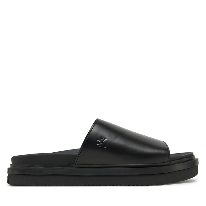 Klapki Calvin Klein Jeans Flat Molded Sandal Slide YW0YW01710 Czarny -