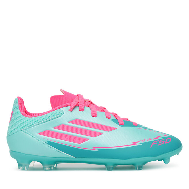 Buty do piłki nożnej adidas F50 League Messi Firm/Multi-Ground IH0931 Turkusowy - dziecięce