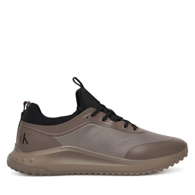 Sneakersy Calvin Klein Eva Runner Laceup Sock Mat Mix YM0YM01443 Brązowy - męskie