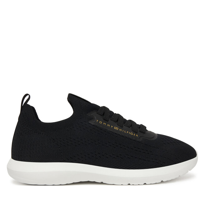 Sneakersy Tommy Hilfiger Th Knit Extralight Runner FW0FW09112 Czarny - kobiece