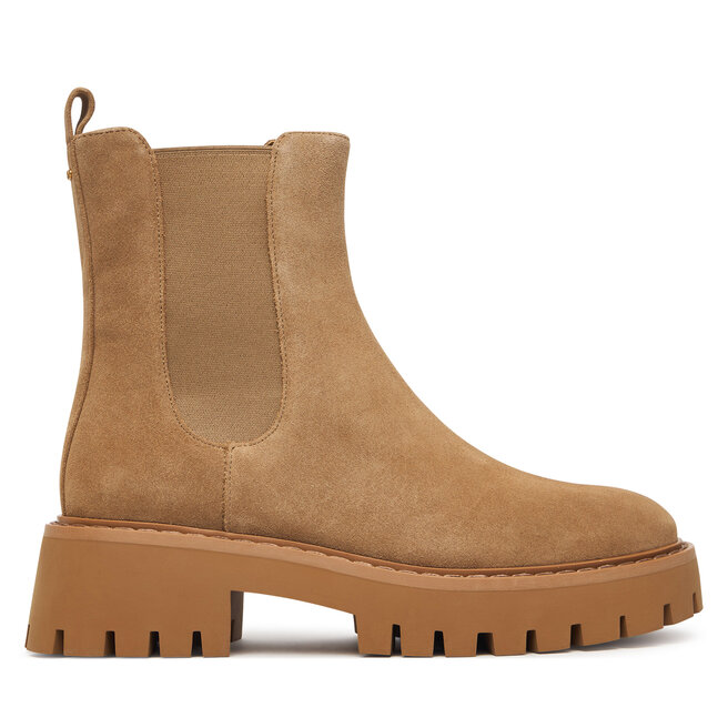 Sztyblety MICHAEL Michael Kors Asher Flat Bootie 40F5ASFE5S Beżowy - kobiece