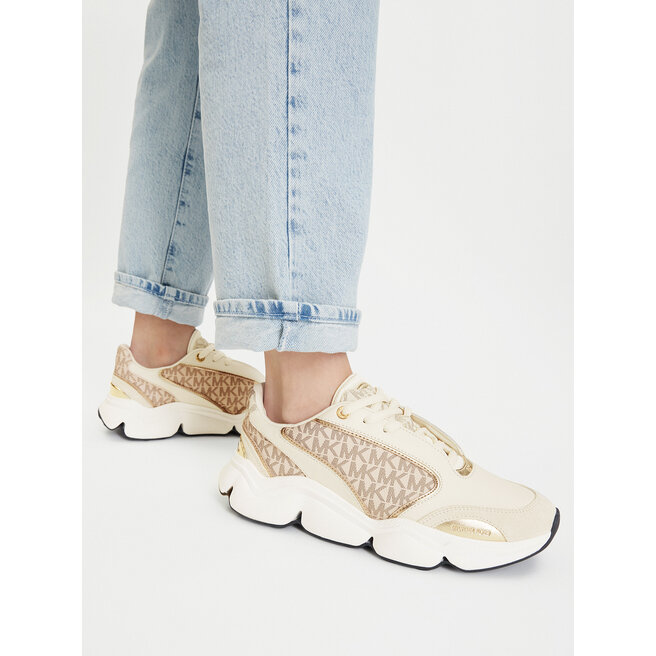 Sneakersy MICHAEL Michael Kors Renny 43F5RNFS1S Beżowy - kobiece