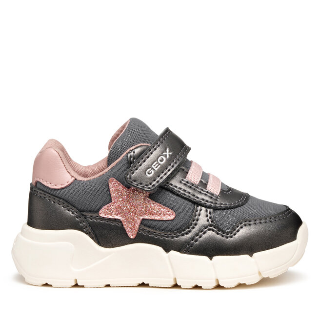 Sneakersy Geox B Flexyper Mini B566NB 0AJAS C9F8W M Szary - dziewczęce
