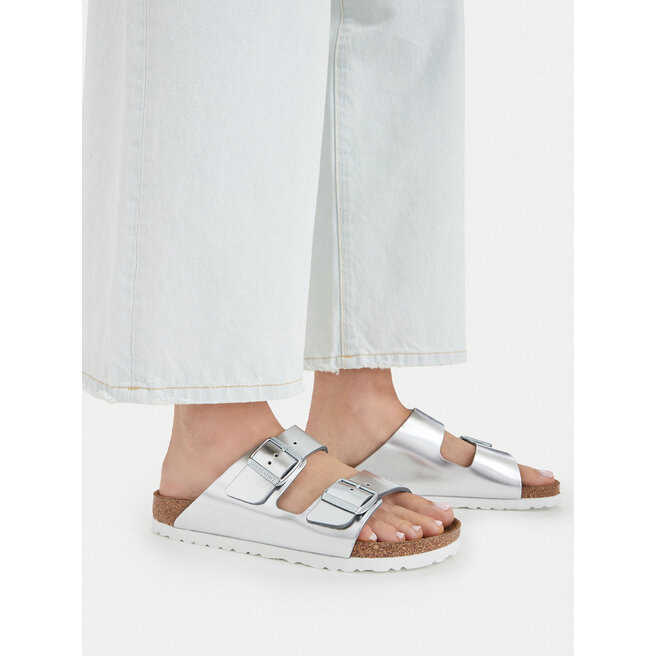 Klapki Birkenstock Arizona Metallic 1005961 Srebrny -