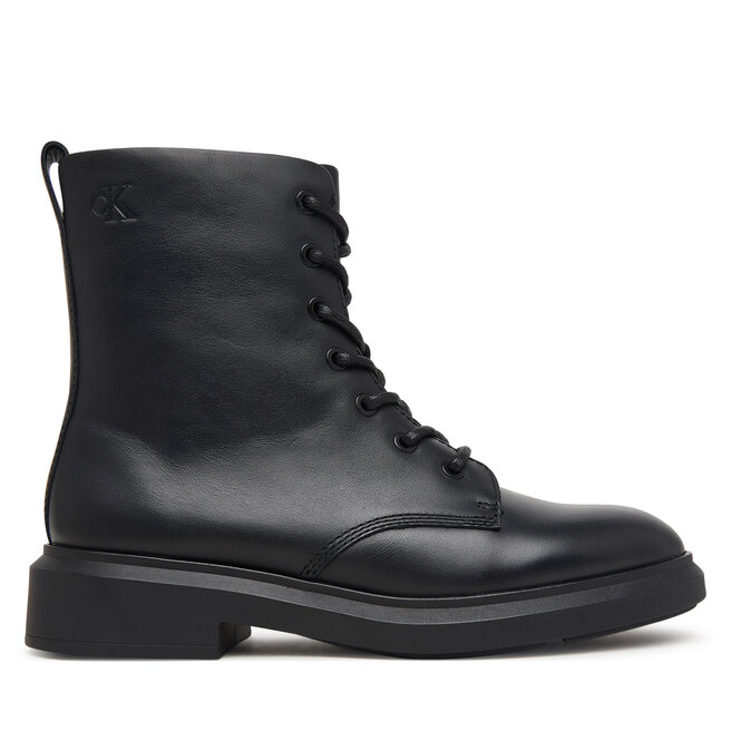 Trzewiki Calvin Klein Sporty Boot Lace Up Lth HW0HW03188 Czarny - kobiece