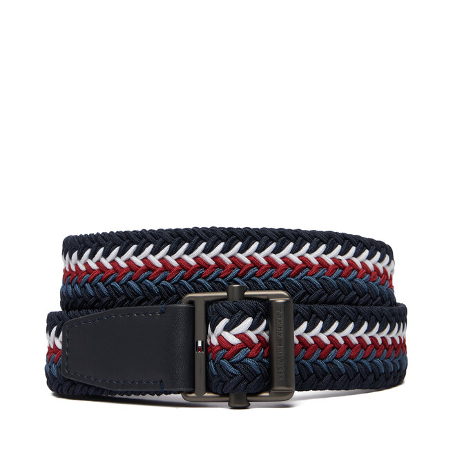 Pasek Tommy Hilfiger Roller Buckle Webbing 3.5 Belt AM0AM14187 Granatowy -