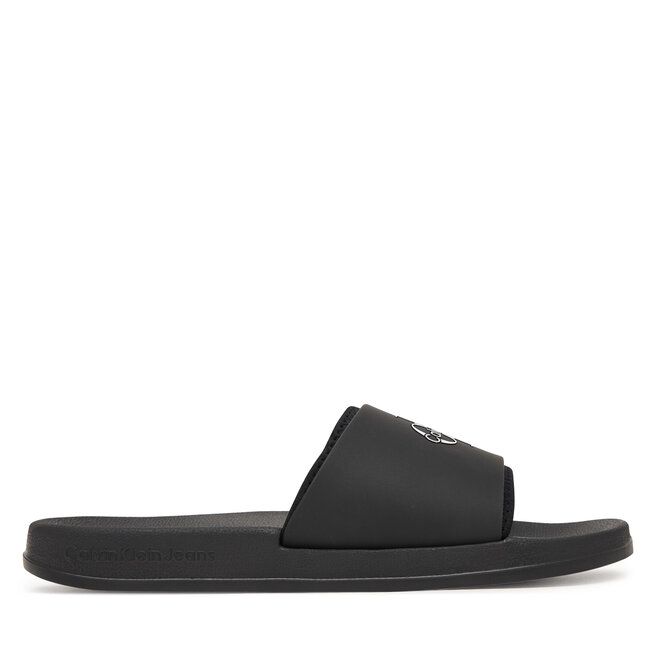 Klapki Calvin Klein Ess Slide Rubber Neoprene HM0HM02229 Czarny -