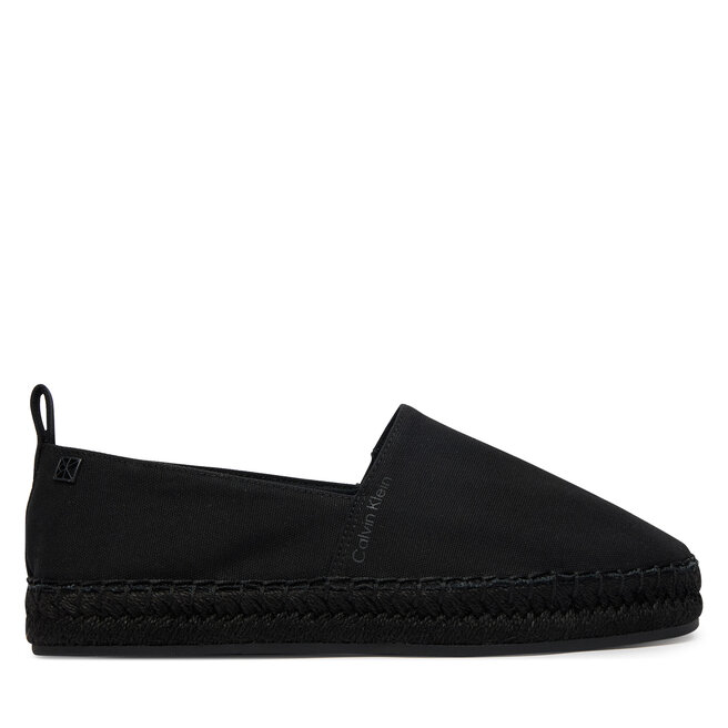 Espadryle Calvin Klein Oblique Espadrille Canvas HW0HW02931 Czarny - kobiece