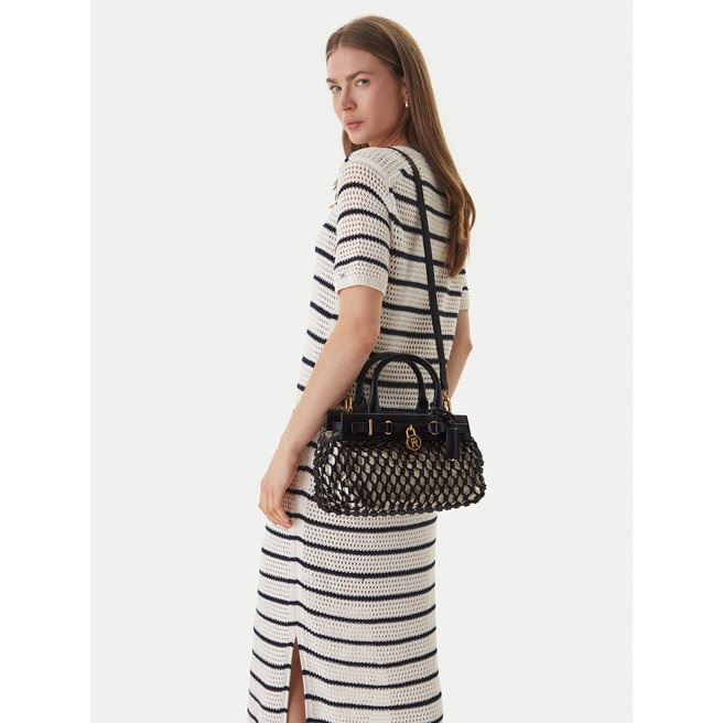 Torebka Tommy Hilfiger American Icon Mini Tote Macrame AW0AW18542 Czarny -