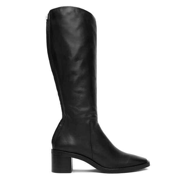 Kozaki Calvin Klein Block Heel Knee Boot Lth HW0HW02812 Czarny - kobiece