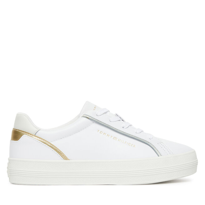 Sneakersy Tommy Hilfiger Essential Vulc Sneaker FW0FW08757 Biały - kobiece