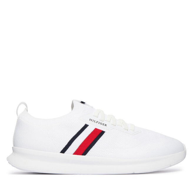 Sneakersy Tommy Hilfiger Lightweight Knitted Runner FM0FM05756 Biały - męskie