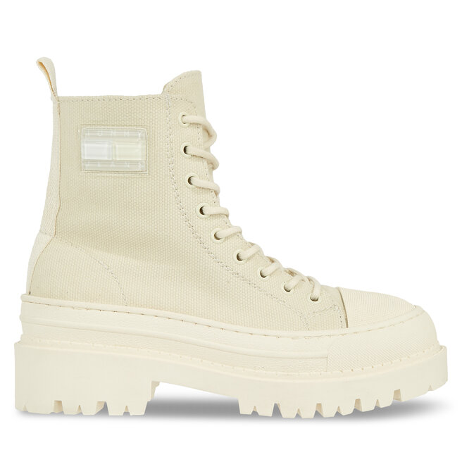 Trzewiki Tommy Jeans Tjw Foxing Canvas Boot EN0EN02216 Beżowy - kobiece