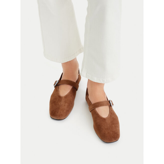 Baleriny Tommy Jeans Tjw Ballerina Suede EN0EN03067 Brązowy -