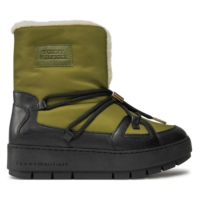 Śniegowce Tommy Hilfiger Tommy Essential Snowboot FW0FW07504 Zielony - kobiece