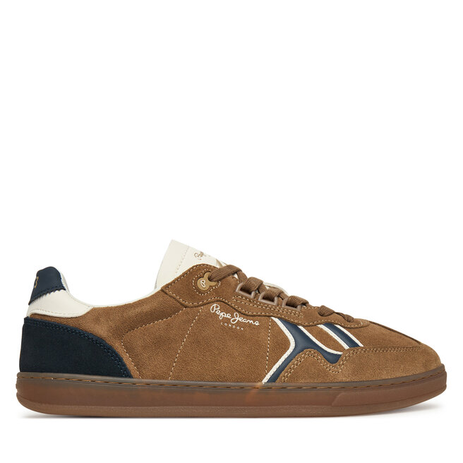 Sneakersy Pepe Jeans Ball Mix M PMS000009 Brązowy - męskie