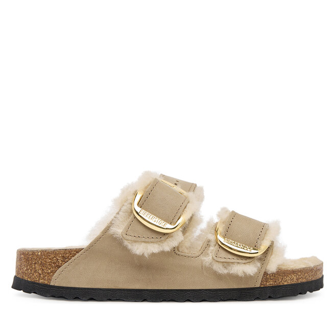 Klapki Birkenstock Arizona Big Buckle Shearling 1030384 Brązowy -