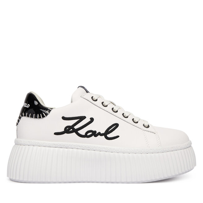 Sneakersy KARL LAGERFELD Kreeper Lo KL42372C Biały - kobiece