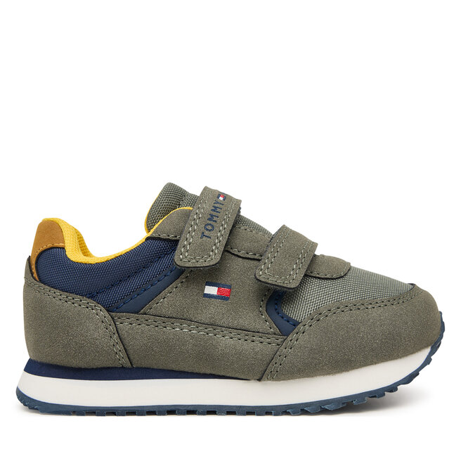 Sneakersy Tommy Hilfiger Low Cut Velcro Sneaker T1X9-35253-1960 M Zielony - chłopięce