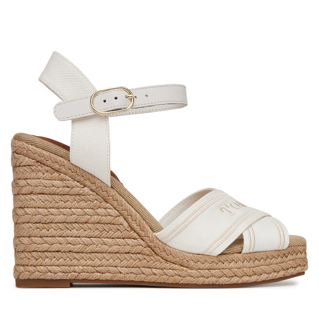Espadryle Tommy Hilfiger Tommy Hilfiger Espad High Wedge FW0FW08668 Écru - kobiece