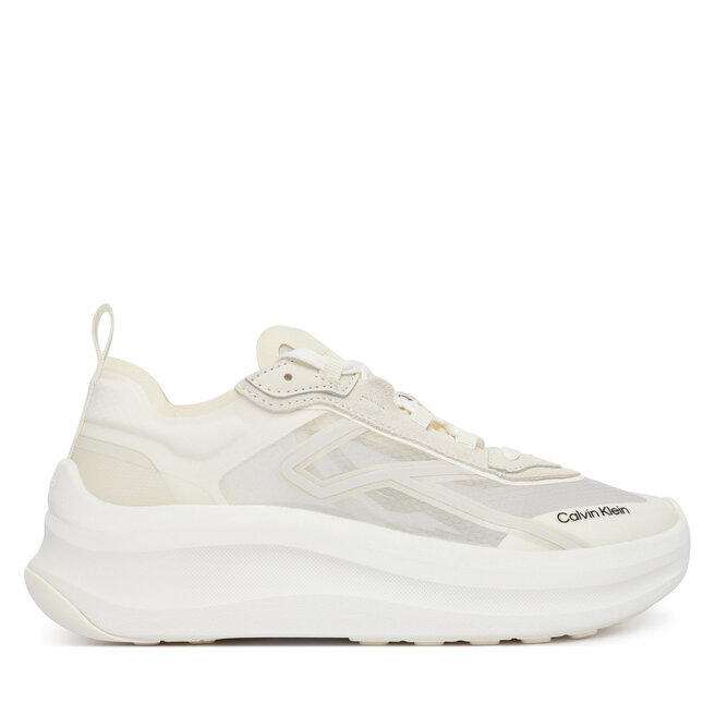 Sneakersy Calvin Klein Chunky Run Ckstripe Lup Rip HW0HW03005 05Z Écru - kobiece