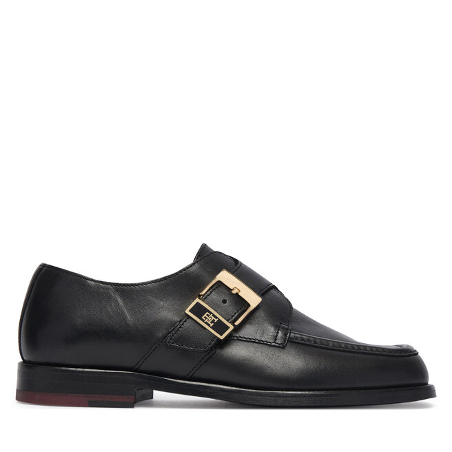 Półbuty Tommy Hilfiger Th Buckle Moc Toe Loafers FW0FW09536 Czarny - kobiece