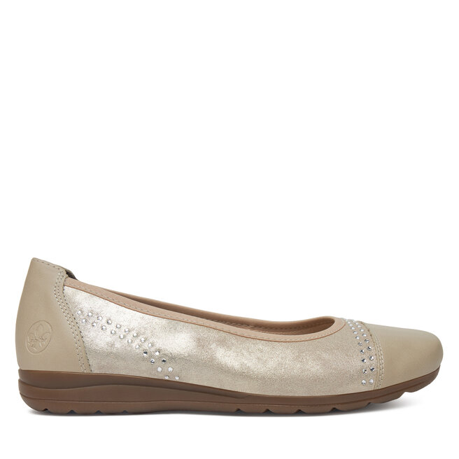 Baleriny Rieker L9353-62 Złoty -