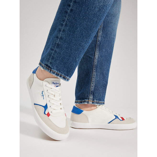 Sneakersy Pepe Jeans Travis Brit M PMS31038 Biały - męskie