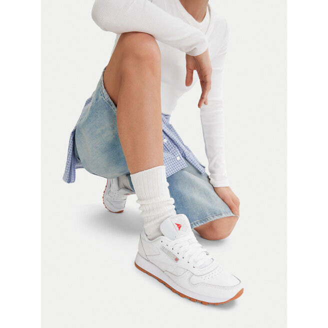 Sneakersy Reebok EO-CLASSIC LEATHER 100008495 Biały - kobiece