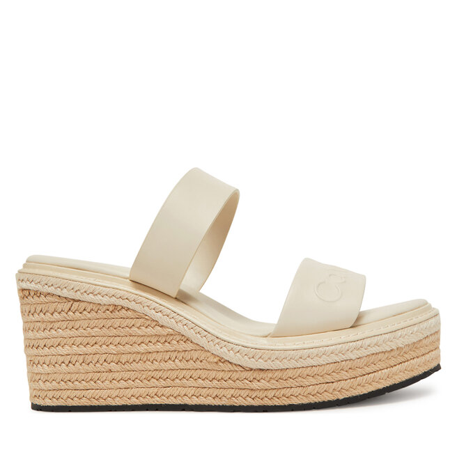 Espadryle Calvin Klein Wedge Sandal 50 - He HW0HW02375 Écru - kobiece