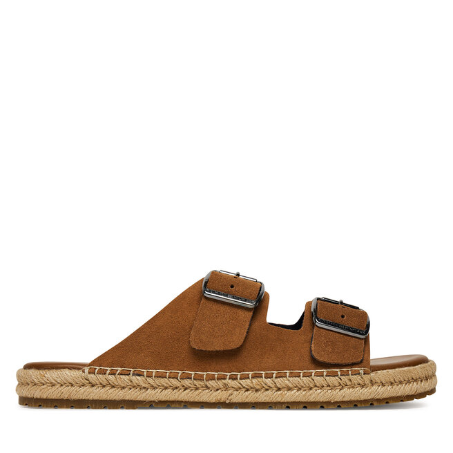 Espadryle Tommy Hilfiger Flex Jutte Hilfiger Suede Sandal FM0FM05503 Brązowy - męskie