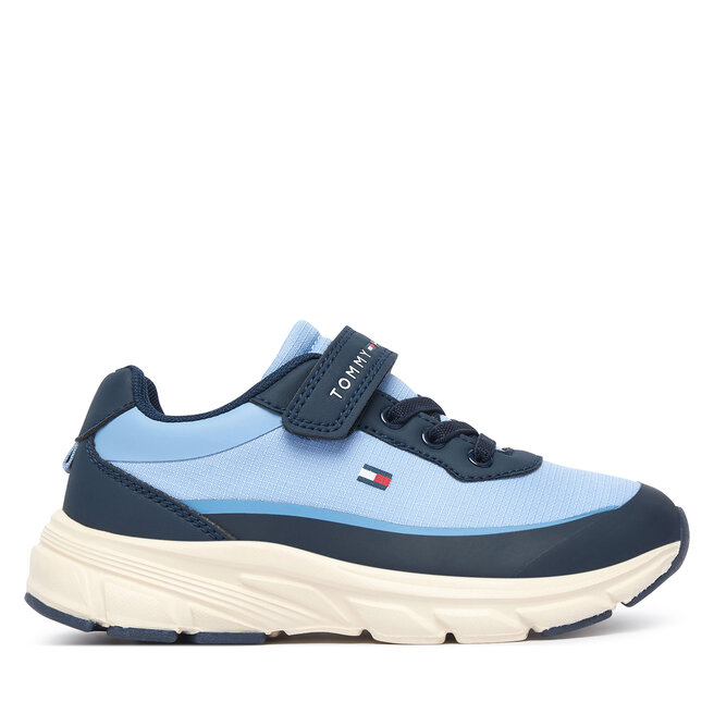 Sneakersy Tommy Hilfiger Low Cut Lace-Up/Velcro Sneaker T1X9-35260-1844 S Niebieski - chłopięce