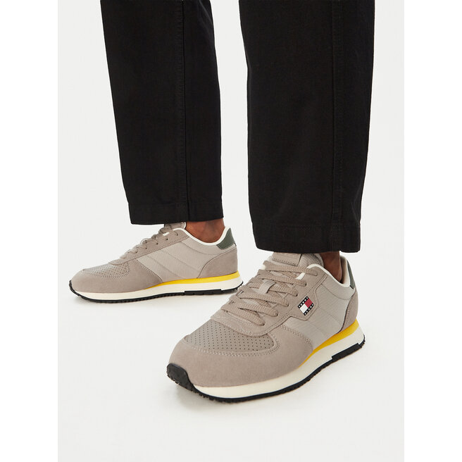 Sneakersy Tommy Jeans Tj Runner Flag Mix EM0EM01774 Beżowy - męskie