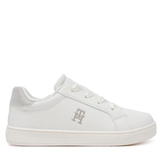Sneakersy Tommy Hilfiger Low Cut Velcro Sneaker T1A9-33728-1439 S Biały - dziewczęce