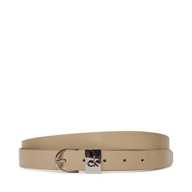 Pasek Damski Calvin Klein Ck Loop Rnd Buckle 2.5_Smooth K60K612936 Beżowy -