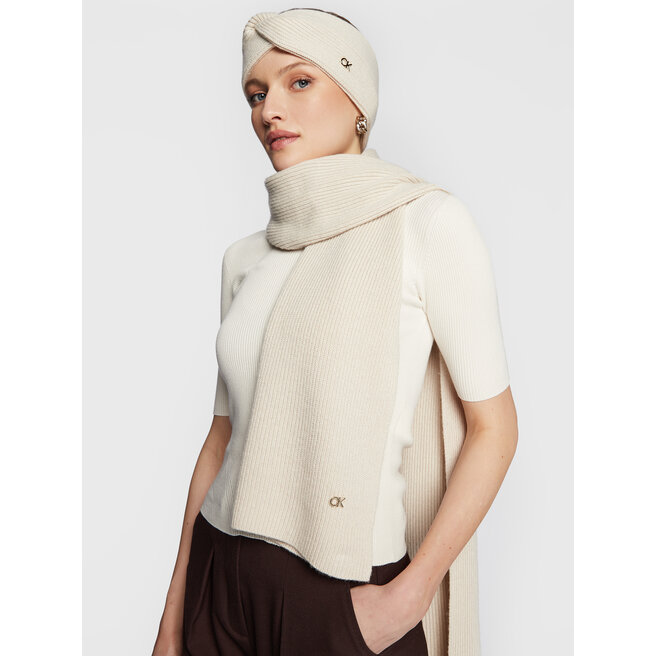 Szalik Calvin Klein Re-Lock K60K610415 Beżowy -
