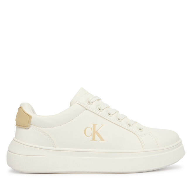 Sneakersy Calvin Klein Low Cut Lace Up V3X9-83300-1355 Biały - dziewczęce