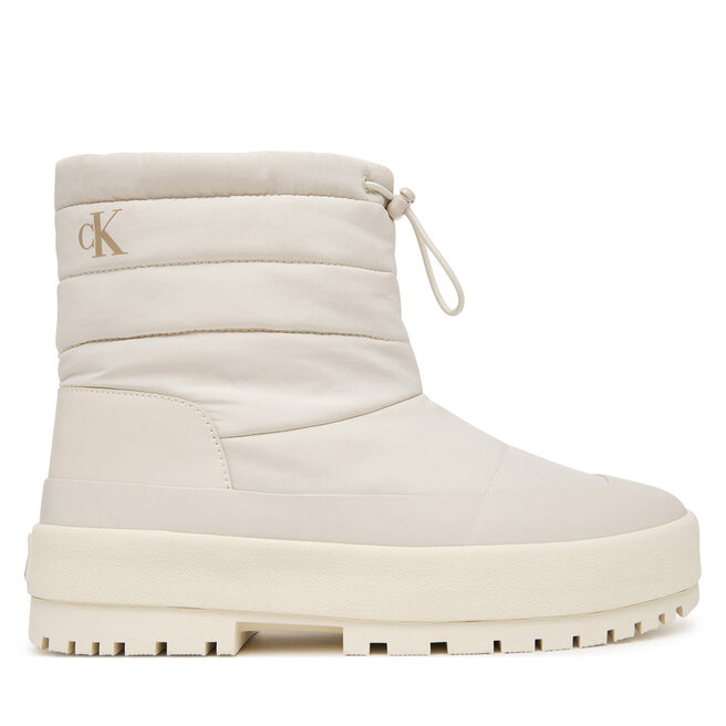 Śniegowce Calvin Klein Vulc Flatform Snowboot Nyl HW0HW03245 Kremowy - kobiece