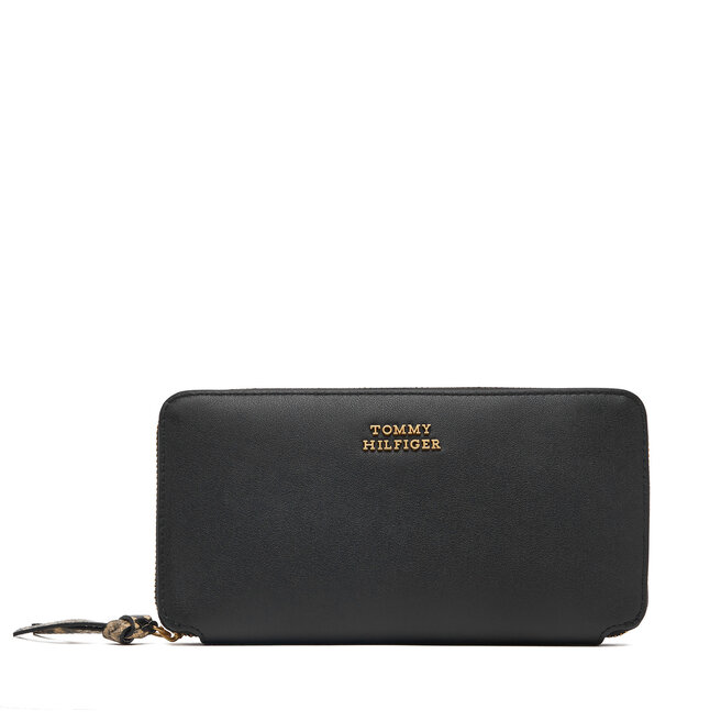 Portfel Tommy Hilfiger Th Leather Lrg Za Wallet AW0AW18941 Czarny -