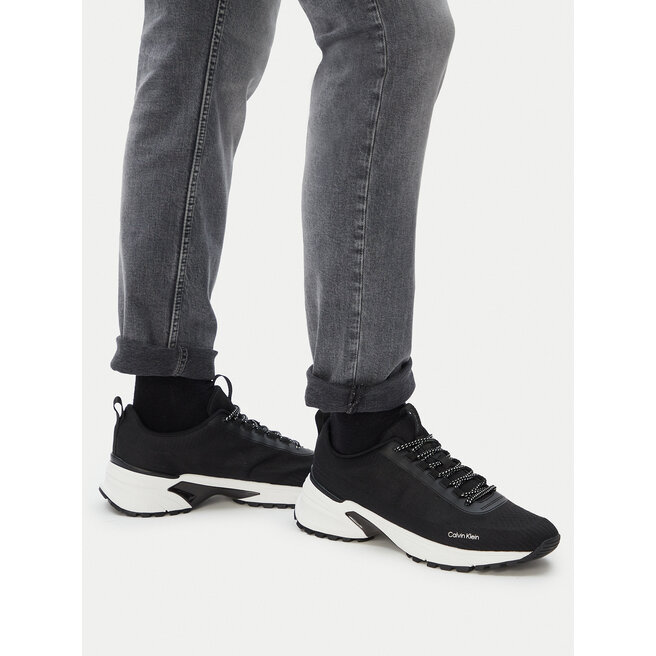 Sneakersy Calvin Klein Hike Runner Laceup Knit HM0HM02151 Czarny - męskie