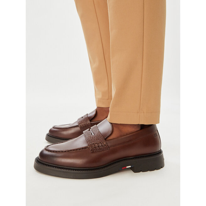 Loafersy Tommy Hilfiger Corporate Casual FM0FM05968 Brązowy - męskie