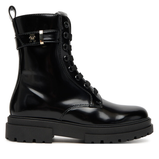 Trapery Tommy Hilfiger Lace-Up Bootie T4A5-34028-1453 S Czarny - dziewczęce